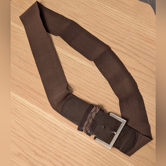 Women's Brown Thick Stretchable Elastic Belt - Picture 1 of 11